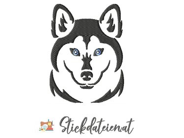 Stickdatei Husky, Stickdatei 10x10, Hunderassen Stickdatei, Hundefreunde - Sticken