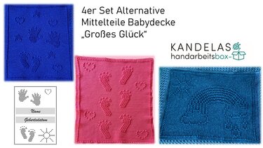 Set Alternative Mittelteile Babydecke Großes Glück Fußspur Wolkenhimmel