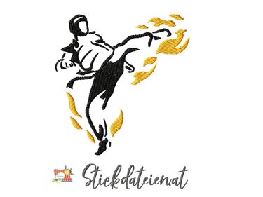 Karate Stickdatei 10x10, Karatekäpfer digitale Stickvorlage, Stickdatei - Sticken