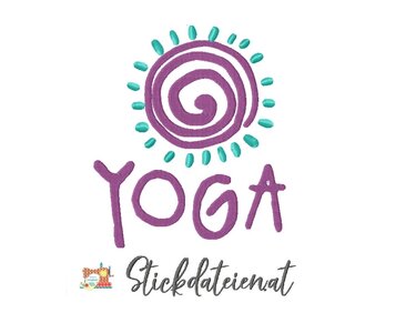 Stickdatei Yoga Circle, Namaste Stickdatei in 3 Größen, Maschinensticken