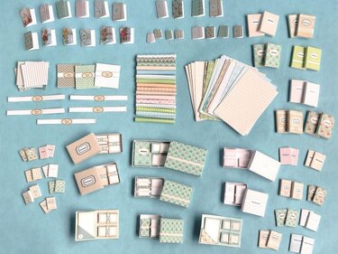 Anleitung und Bastelbögen für Miniatur-Papeterie-Einrichtung - Basteln