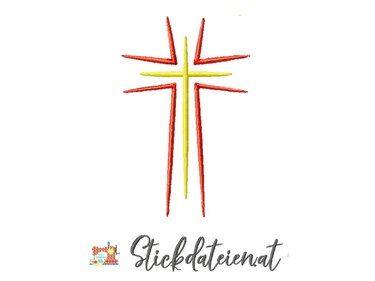 Hübsches Kreuz Stickdatei, religiöses Stickdesign, Maschinensticken 10x10