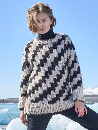 Pulli im Jacquardmuster in Felloptik - Stricken