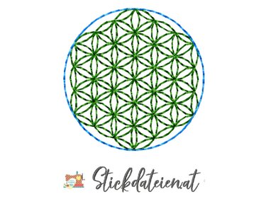 Stickdatei Lebensblume, Stickdatei in 4 kleinen Größen, Blume des Lebens - Sticken
