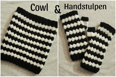 Strickanleitung für Handstulpen und Cowl im Wednesday-Stil