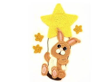 Bynny Star Rabbit crochet applique