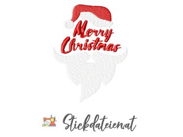Stickdatei Weihnachtsmann, Stickvorlage Santa, Maschinensticken Weihnachten