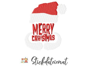Stickdatei Weihnachtsmann, Stickvorlage Santa, Maschinensticken Weihnachten