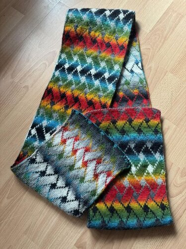 Schal Regenbogen-Rauten - Stricken