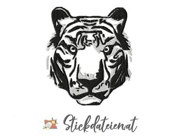 Stickdatei Tigerkopf, Stickdatei 10x10, Wildtiere Stickvorlage - Sticken