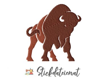 Bison Stickdatei, Prairie Stickdatei, Stickvorlage für majestätische Tiere - Sticken
