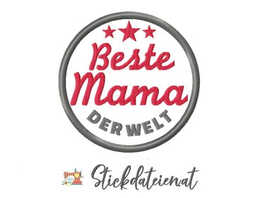 Stickdatei beste Mama, Muttertag Stickdatei, digitale Stickdatei Mama - Sticken