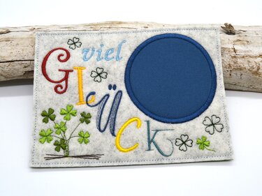 Stickdatei Mugrug Untersetzer viel Glück Glücksbringer - Sticken