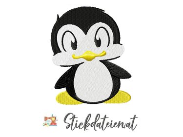 Stickdatei Pinguin, digitales Stickmuster Tiere, Pinguin Baby Stickvorlage - Sticken