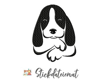 Hundesilhouette Stickdatei, Tierstickerei 10x10, Hundemotiv, Sofortdownload - Sticken