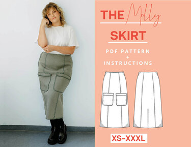 Sewing pattern midi skirt Without Sewing MACHINE, maxi skirt A line slim