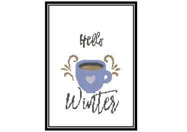 Christmas cross stitch, winter embroidery PDF