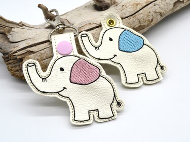 Stickdatei ITH Elefant Anhänger Schlüsselanhänger