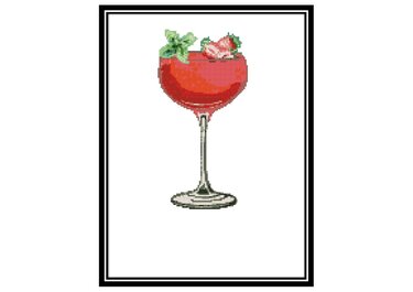 Daiquiri cross stitch,Cocktail cross stitch pattern - Embroidery