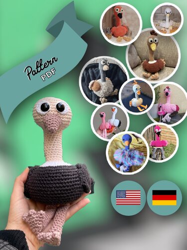 Crochet Pattern - Big Bird Amigurumi - PDF US Terms