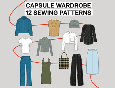 Sewing Pattern Bundle: 12 Sewing pattern to sew your own wardrobe XS-XXXL