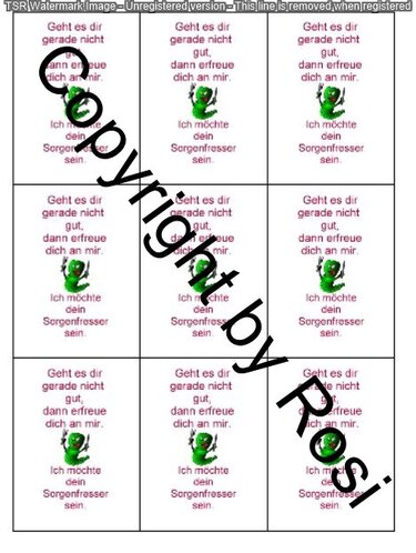 Sorgenwürmchen - Glückswürmchen - Spruchkärtchen - Basteln