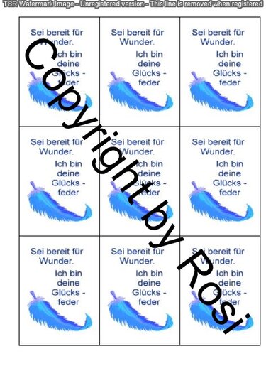 Glücksfeder Kärtchen zum Beilegen - Basteln