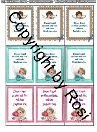 Kärtchen, Beilage für Schutzengel Sorgenwürmchen - Basteln