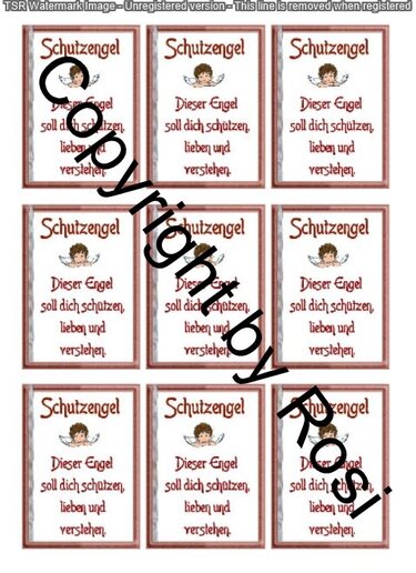 Kärtchen Beilage für Schutzengel Sorgenwürmchen NEU ! - Basteln