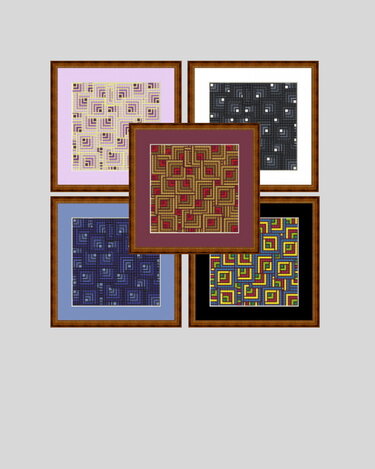 Geometrische Form in Kreuzstich, Stufendurcheinander - Sticken