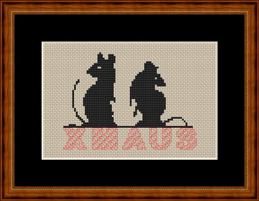 Kreuzstichmuster Mäuse, XMaus - Sticken