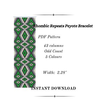 Rhombic Repeats Peyote Stitch Bracelet - Crafts