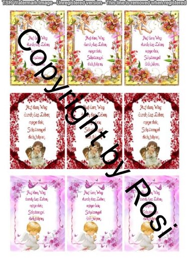 Schutzengel Karten zum Beilegen der Schutzengel Sorgenwürmchen - Basteln