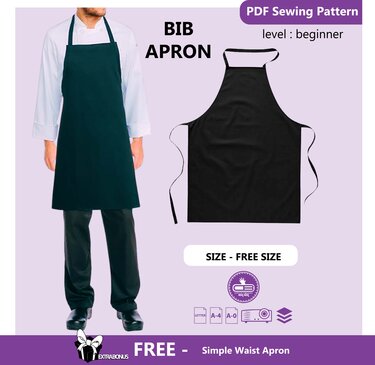 Bib Apron PDF Sewing Pattern | DIY Bib Apron | Custom Chef's Apron Patterns