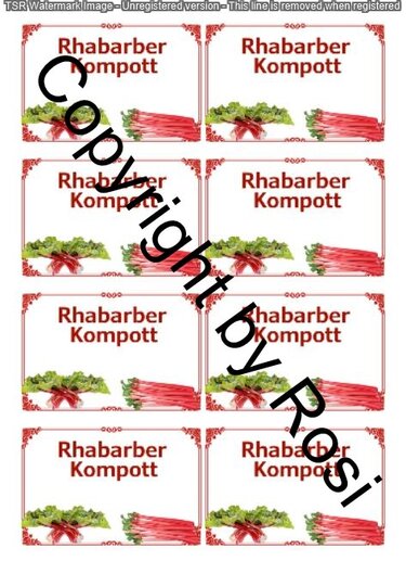 Etiketten für Eingemachtes - Rhabarberkompott plus Rezept - Basteln
