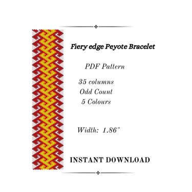 Fiery Edge Peyote Stitch Bracelet - Crafts