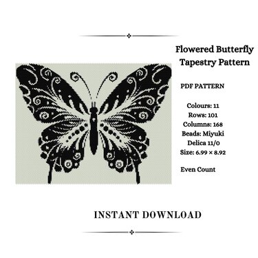 Flowered Butterfly Tapestry Pattern - Crafts