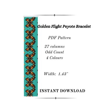 Golden Flight Peyote Stitch Bracelet - Crafts