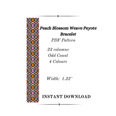 Peach Blossom Weave Peyote Stitch Bracelet - Crafts