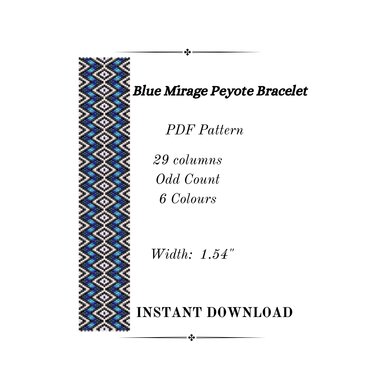 Blue Mirage Peyote Stitch Bracelet - Crafts