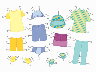 Kleidung für Papierpuppenjungen – Strandmodelle – Druckvorlagen - Basteln