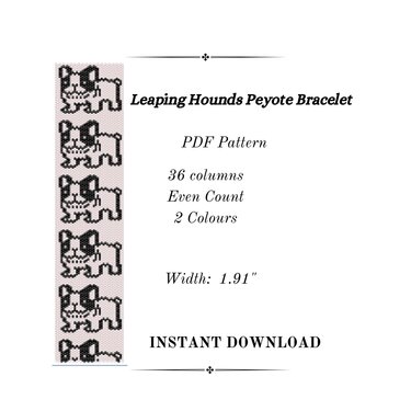 Leaping Hounds Peyote Stitch Bracelet - Crafts