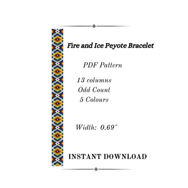 Fire and Ice Peyote Stitch Bracelet - Crafts
