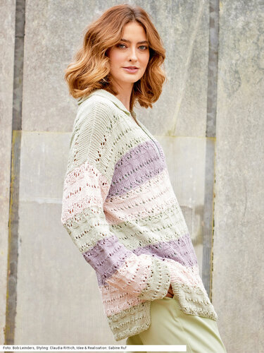 Pulli mit Poloausschnitt in Blassgrün, Rosa und Flieder - Stricken