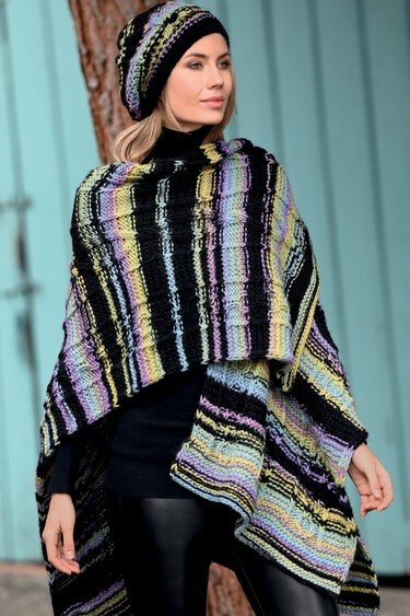 Ponchotuch + Mütze 5726 - Stricken