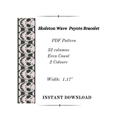 Skeleton Waves Peyote Stitch Bracelet - Crafts