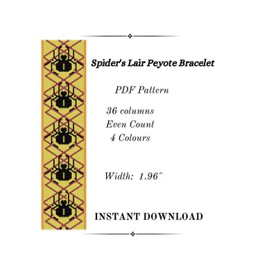 Spider's Lair Peyote Stitch Bracelet - Crafts