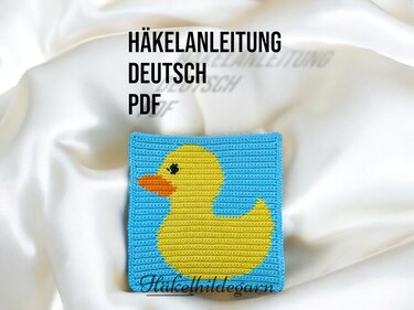 Ente auf Quadrat zur Herstellung von Decken, Kissen und vielem mehr - Häkeln