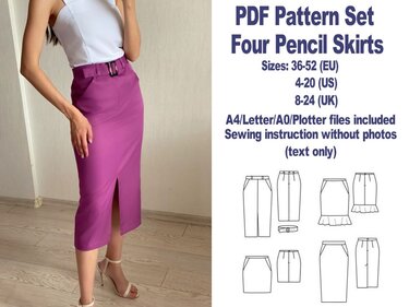 Skirts Sewing Patterns PDF Skirt Sewing Pattern Womens Sewing Patterns