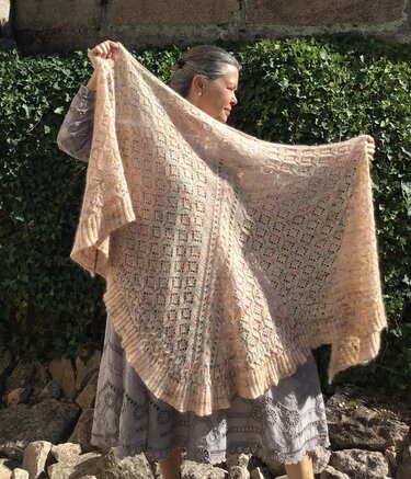 Anleitung Rosengarten Tuch - Stricken